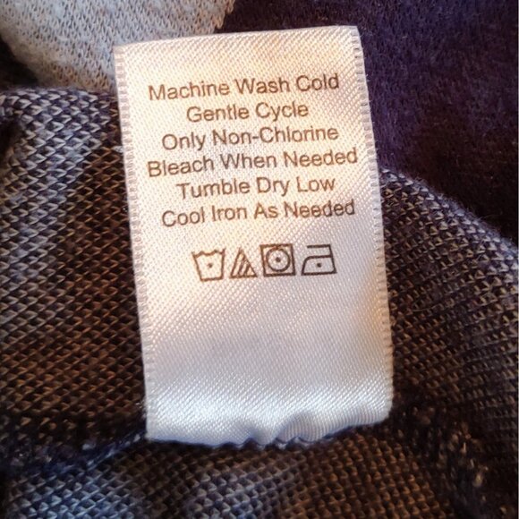 Coldwater Creek Women’s Knit Top Medium Blue Polka Dot Hi-Low Hem Side Split - Picture 6 of 7